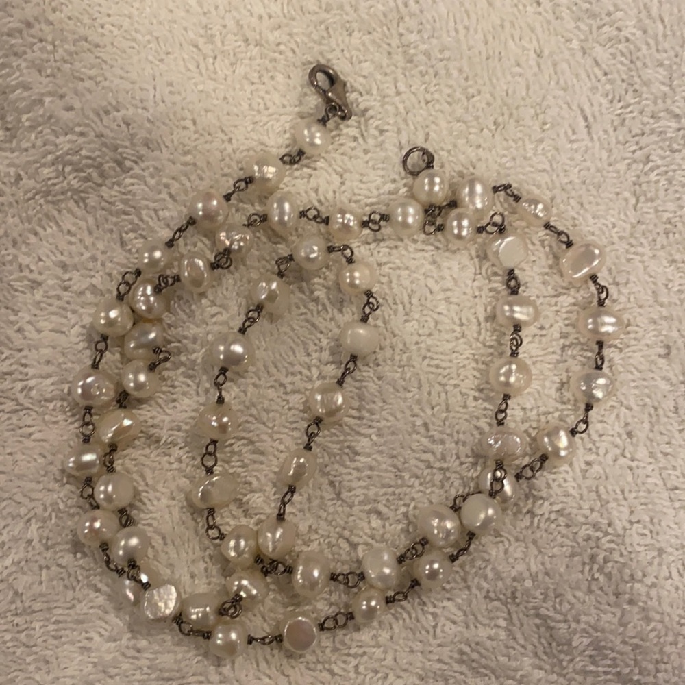 Silpada pearl and silver necklace